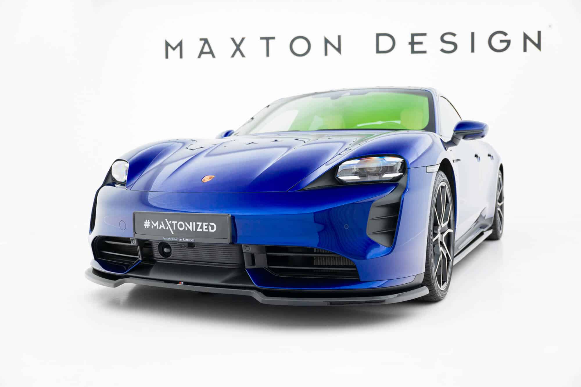 MAXTON DESIGN - Spoiler pod predný nárazník Porsche Taycan Turbo S Mk1, Čierny lesk – Obrázok 5