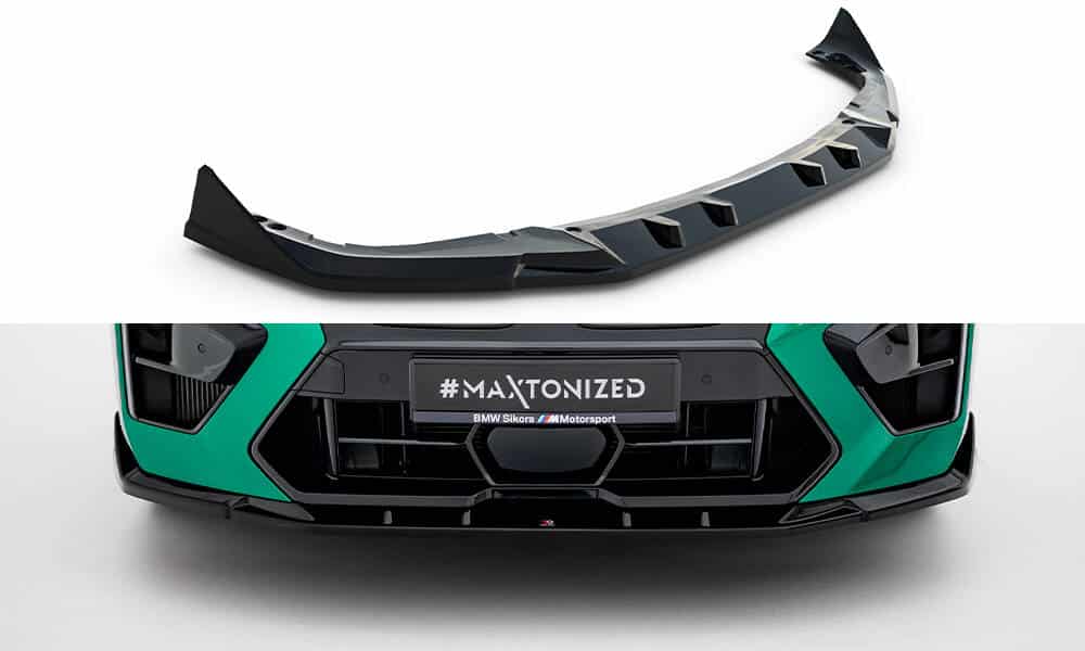 MAXTON DESIGN - Spoiler pod predný nárazník V.2 vhodné pre BMW X6 M F96 Facelift, Čierny lesk