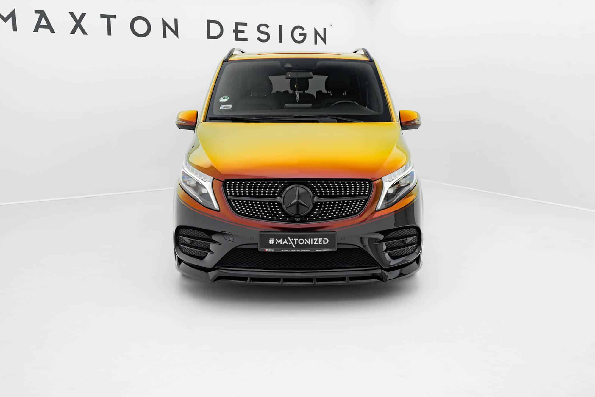 MAXTON DESIGN - Spoiler pod predný nárazník V.6 Mercedes-Benz V-Class AMG-Line W447 Facelift, Čierny lesk – Obrázok 2