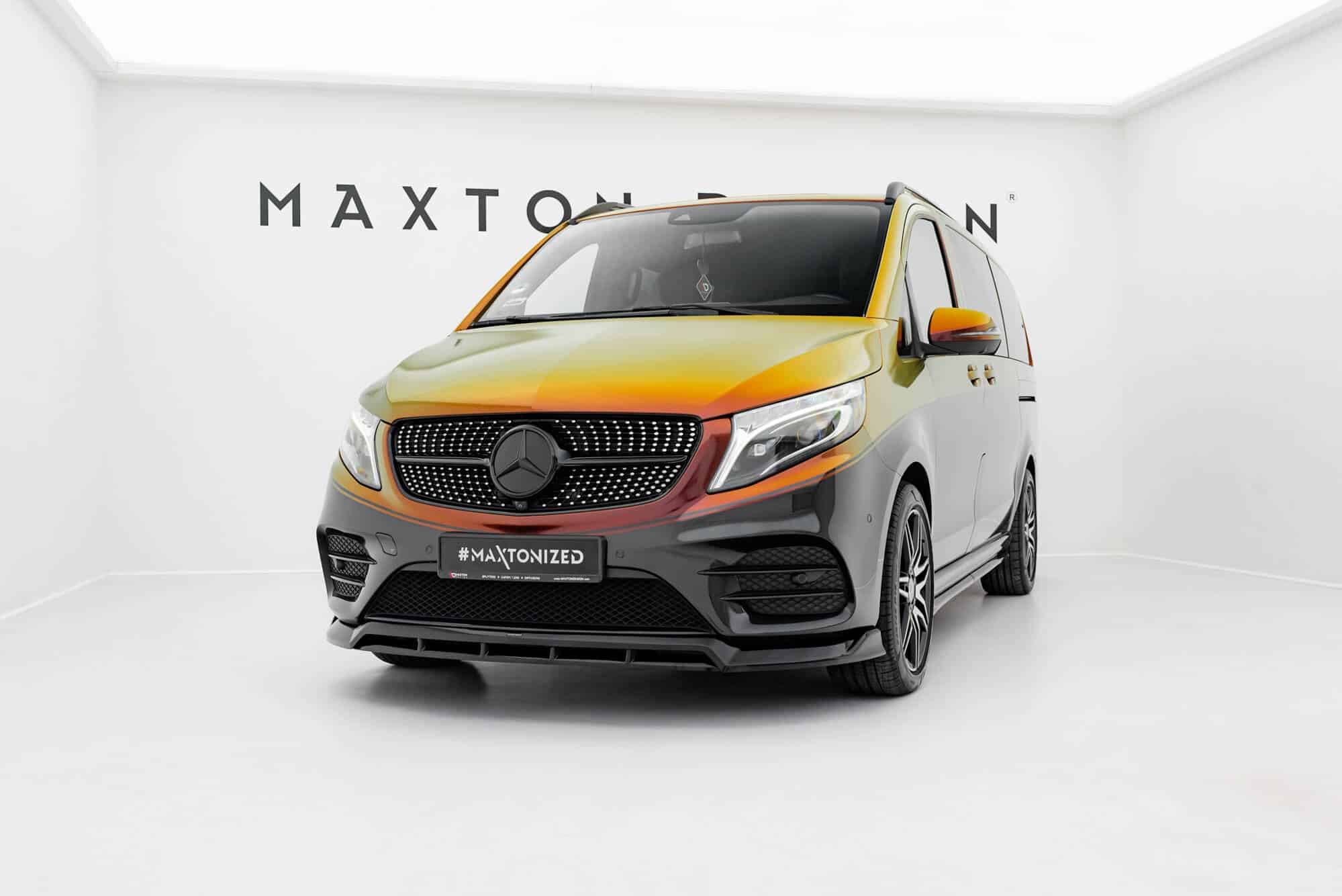 MAXTON DESIGN - Spoiler pod predný nárazník V.6 Mercedes-Benz V-Class AMG-Line W447 Facelift, Čierny lesk – Obrázok 6