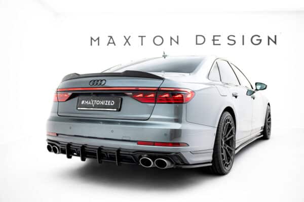 MAXTON DESIGN - Bočné spojlere zadného nárazníka Audi S8 / A8 S-Line D5 Facelift, Čierny lesk – Obrázok 2