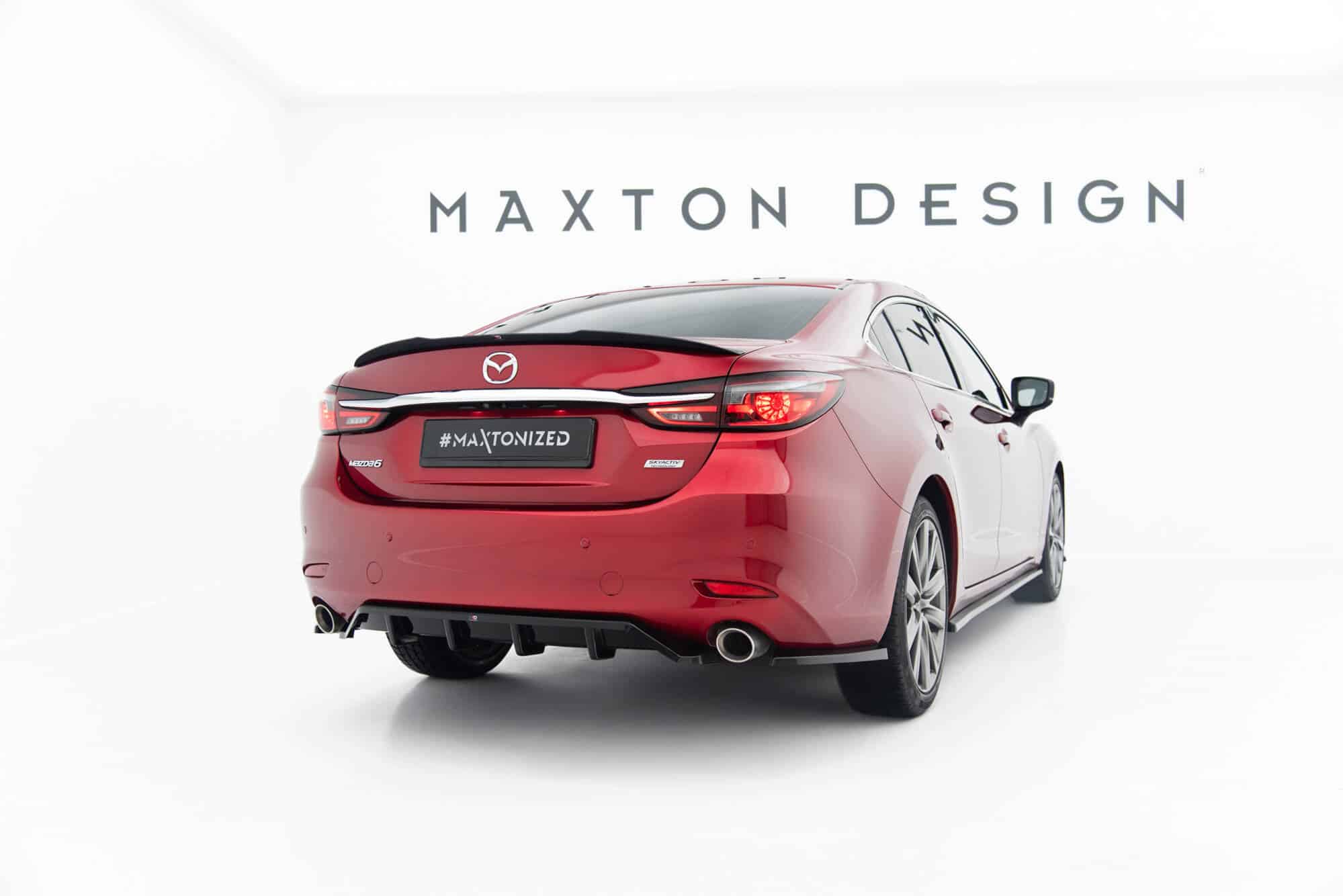 MAXTON DESIGN - Bočné spojlere zadného nárazníka Mazda 6 Sedan Mk3 Facelift, Čierny lesk – Obrázok 2