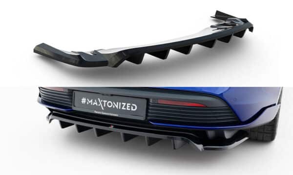 MAXTON DESIGN - Spoiler pod zadný nárazník Porsche Taycan Turbo S Mk1, Čierny lesk