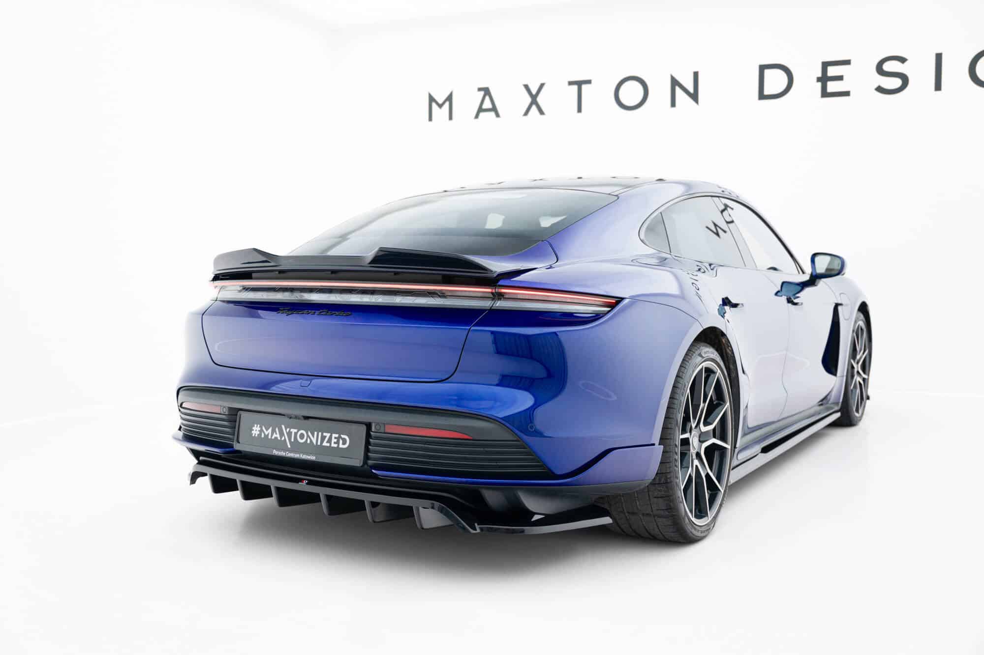 MAXTON DESIGN - Spoiler pod zadný nárazník Porsche Taycan Turbo S Mk1, Čierny lesk – Obrázok 2
