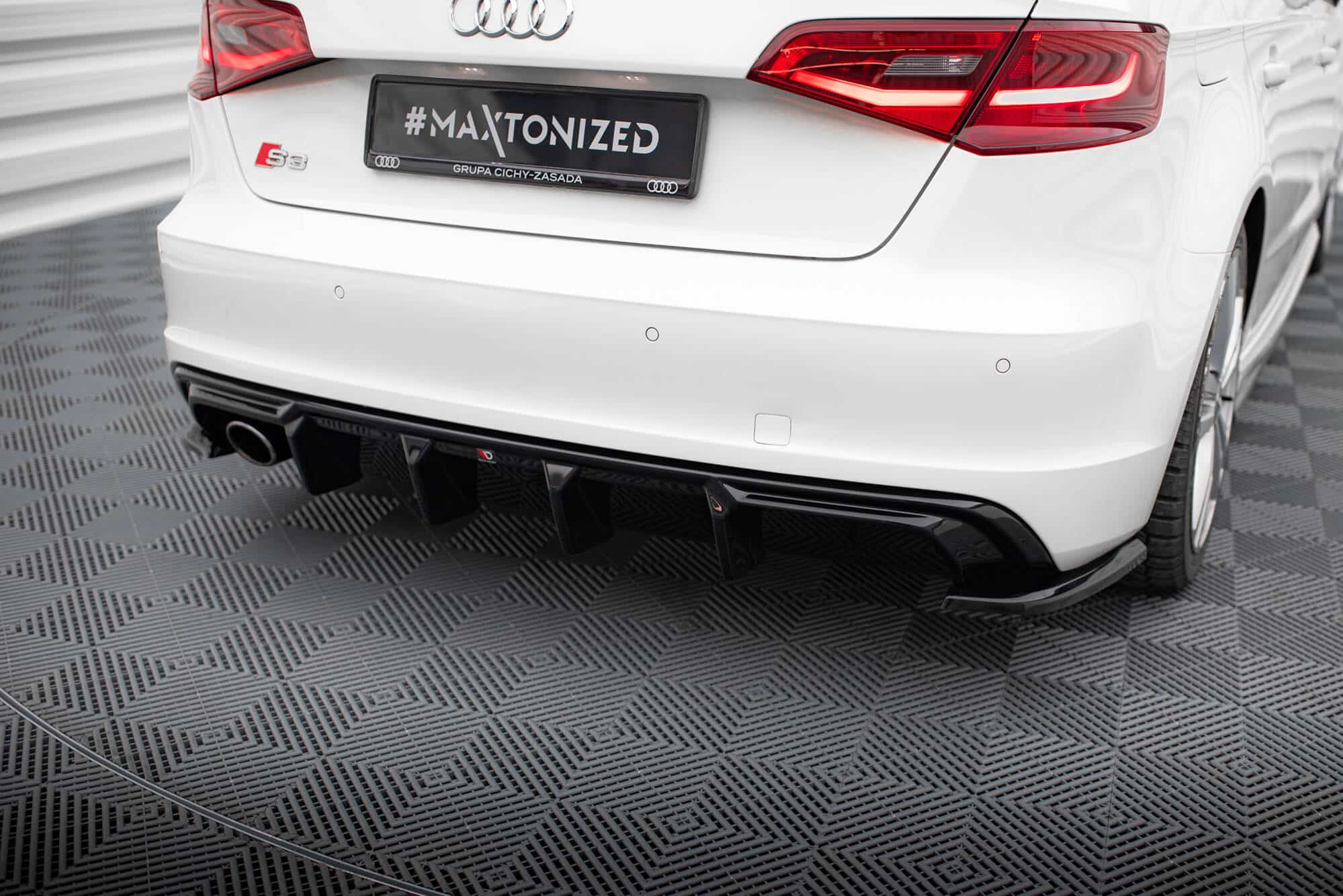MAXTON DESIGN - Difúzor zadného nárazníka Audi A3 S-Line Sportback 8V, Čierny lesk – Obrázok 2