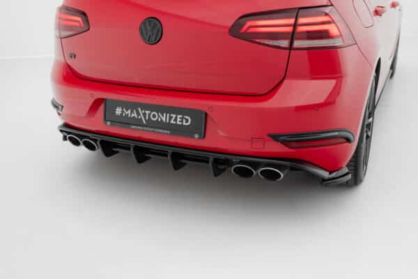 MAXTON DESIGN - Difúzor zadného nárazníka Volkswagen Golf R Hatchback R Mk7 Facelift, Čierny lesk – Obrázok 3