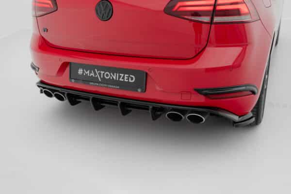 MAXTON DESIGN - Difúzor zadného nárazníka Volkswagen Golf R Hatchback R Mk7 Facelift, Čierny lesk – Obrázok 5