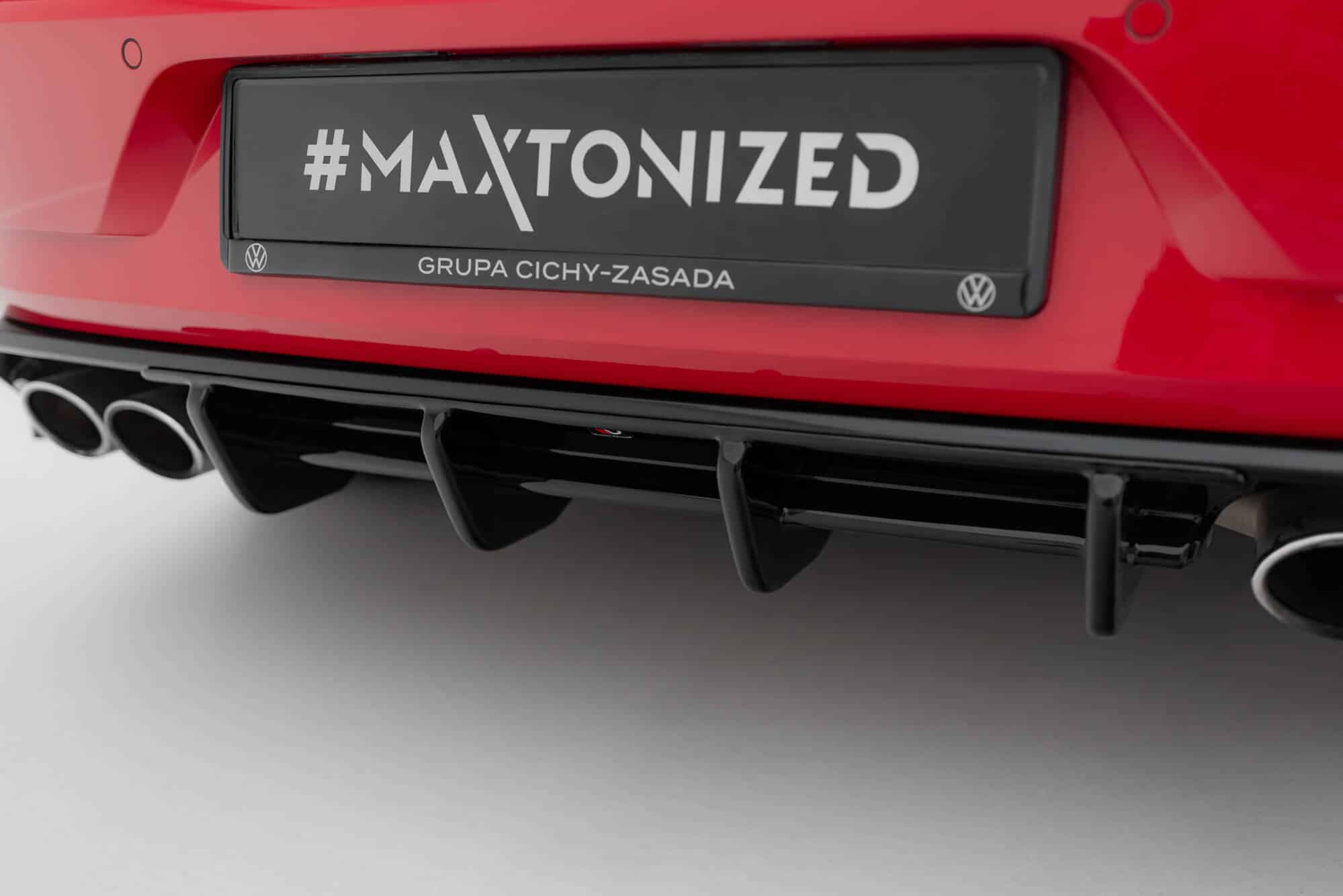 MAXTON DESIGN - Difúzor zadného nárazníka Volkswagen Golf R Hatchback R Mk7 Facelift, Čierny lesk – Obrázok 6