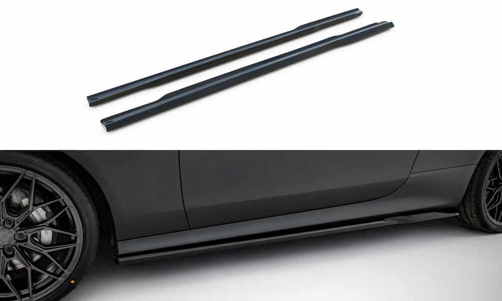 MAXTON DESIGN - Lišty pod bočné prahy Mercedes-Benz CLE AMG-Line C236, Čierny lesk