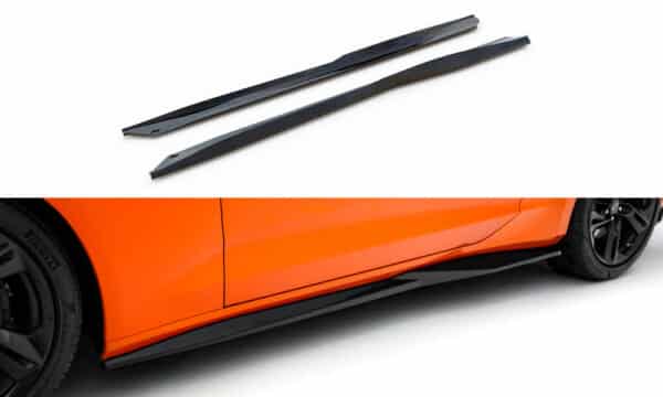 MAXTON DESIGN - Lišty pod bočné prahy V.1  Chevrolet Camaro SS Mk6 Facelift, Čierny lesk