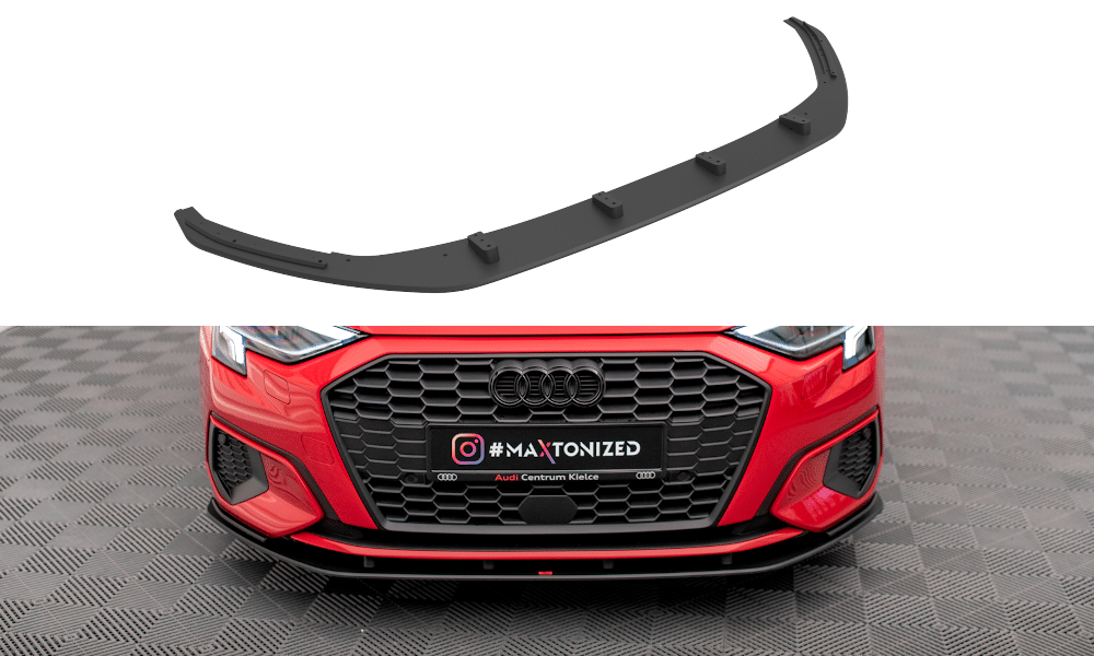 MAXTON DESIGN - Street Pro Spoiler pod predný nárazník Audi A3 8Y, Čierna Matná