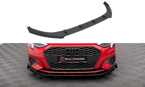 MAXTON DESIGN - Street Pro Spoiler pod predný nárazník + Splitre Audi A3 8Y, Čierna Matná