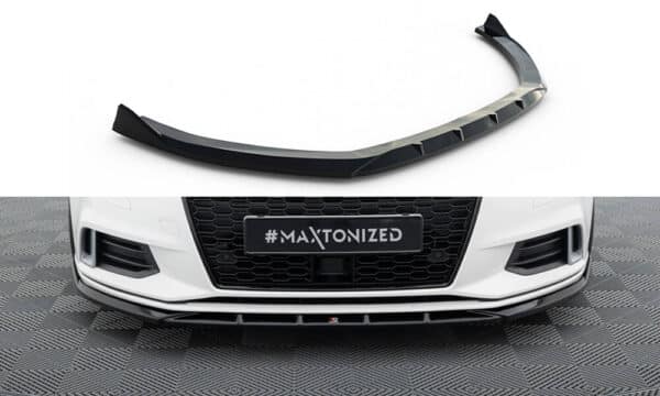 MAXTON DESIGN - Spoiler pod predný nárazník Audi A3 Sedan 8V Facelift, Čierny lesk