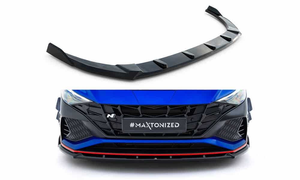 MAXTON DESIGN - Spoiler pod predný nárazník V.2 Hyundai Elantra N Mk7, Čierny lesk