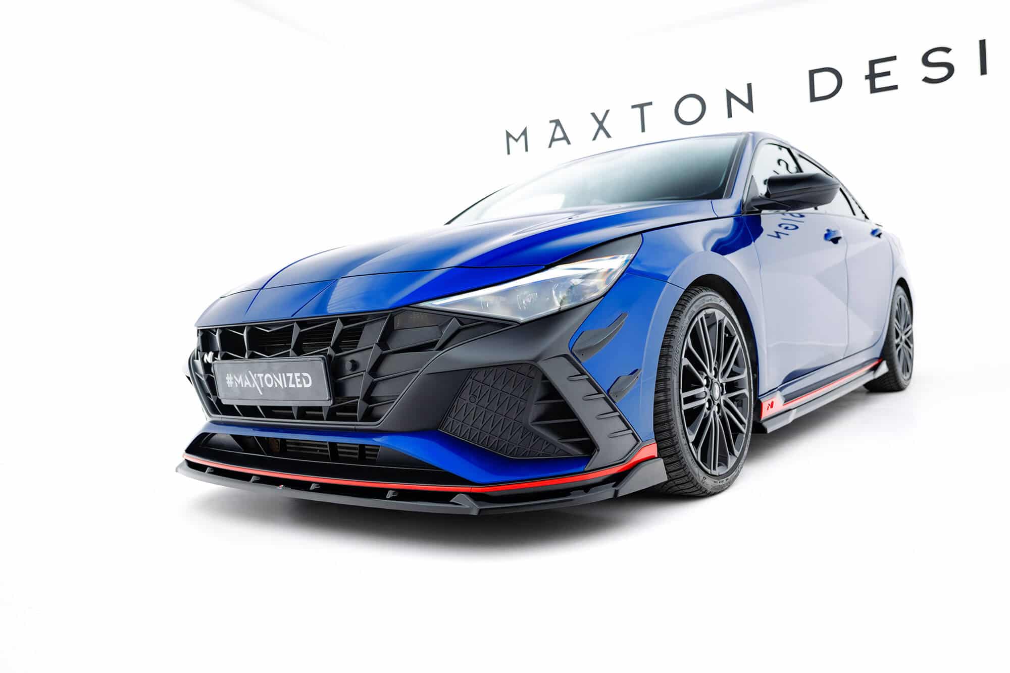 MAXTON DESIGN - Spoiler pod predný nárazník V.2 Hyundai Elantra N Mk7, Čierny lesk – Obrázok 5