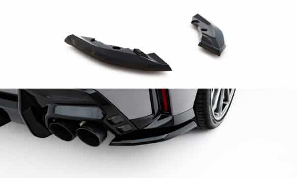 MAXTON DESIGN - Bočné spojlere zadného nárazníka V.1 vhodné pre BMW M135i/M-Paket F70, Čierny lesk