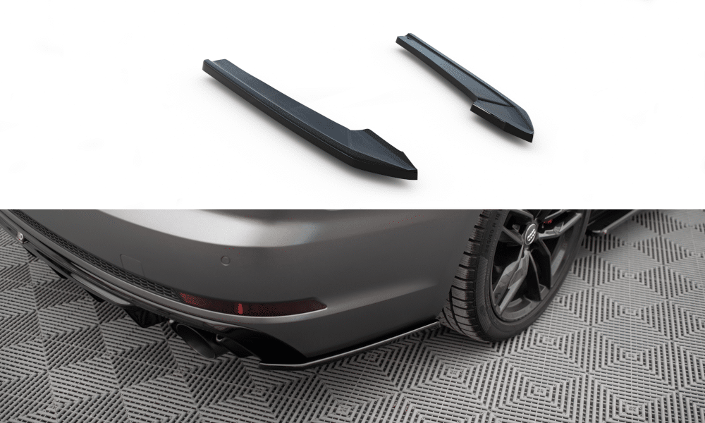 MAXTON DESIGN - Bočné spojlere zadného nárazníka Audi A4 S-line B9 ,Čierny lesk