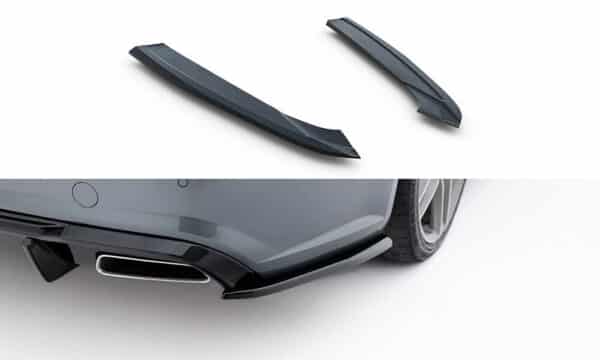 MAXTON DESIGN - Bočné spojlere zadného nárazníka V.3 Audi S6 / A6 S-Line / A6 C7 FL, Čierny lesk