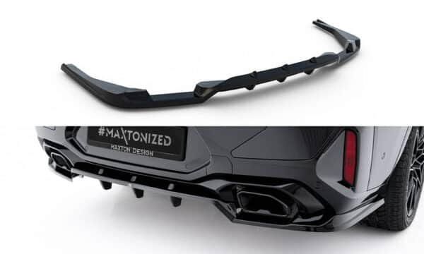 MAXTON DESIGN -  Spojler pod zadný nárazník V.2 vhodné pre BMW X4 M-Pack G02 Facelift, Čierny lesk