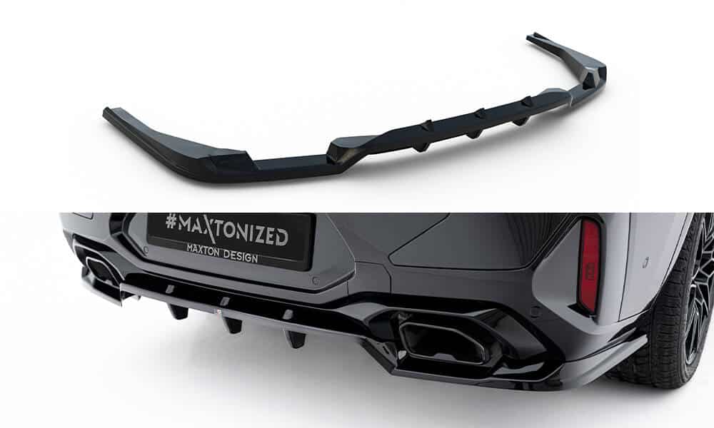 MAXTON DESIGN - Spojler pod zadný nárazník V.2 vhodné pre BMW X4 M-Pack G02 Facelift, Čierny lesk