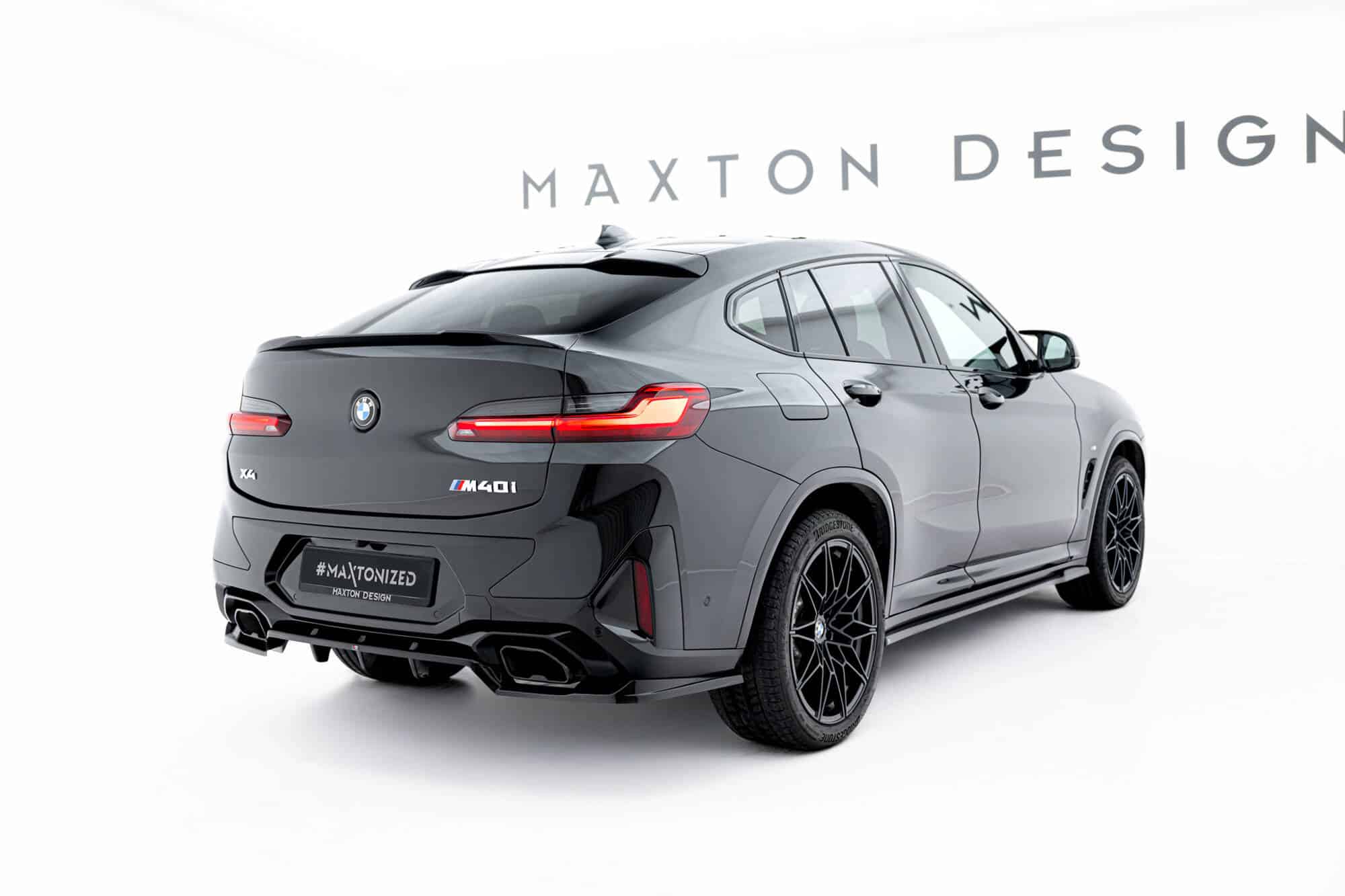 MAXTON DESIGN - Spojler pod zadný nárazník V.2 vhodné pre BMW X4 M-Pack G02 Facelift, Čierny lesk – Obrázok 2