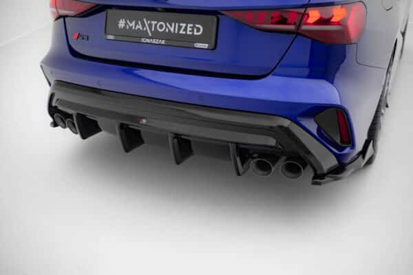 MAXTON DESIGN - Difúzor zadného nárazníka Audi S3 Sedan 8Y Facelift, Čierny lesk – Obrázok 2