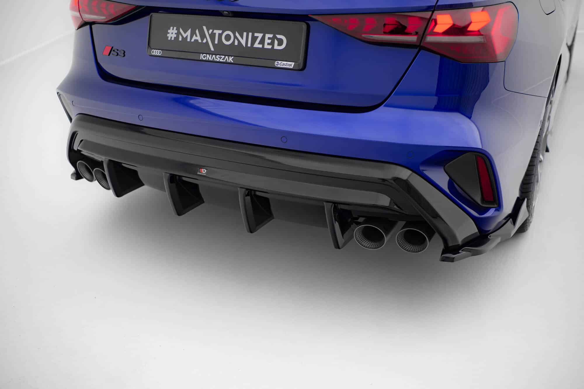 MAXTON DESIGN - Difúzor zadného nárazníka Audi S3 Sedan 8Y Facelift, Čierny lesk – Obrázok 2