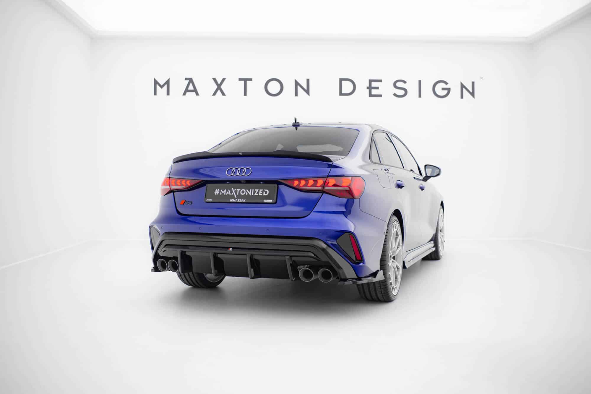 MAXTON DESIGN - Difúzor zadného nárazníka Audi S3 Sedan 8Y Facelift, Čierny lesk – Obrázok 4