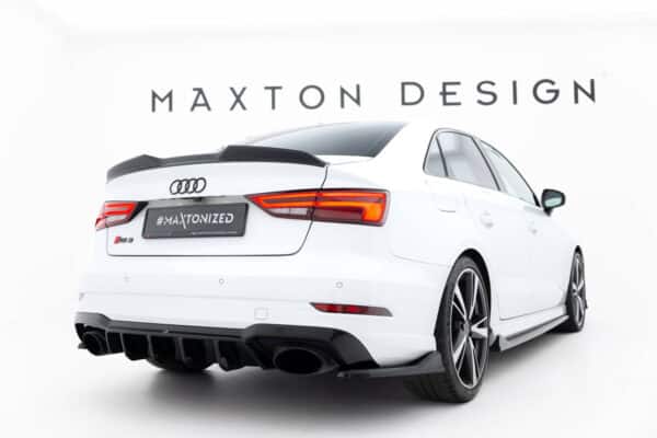 MAXTON DESIGN - Difúzor zadného nárazníka V.2 Audi RS3 Sedan 8V Facelift, Čierny lesk – Obrázok 2