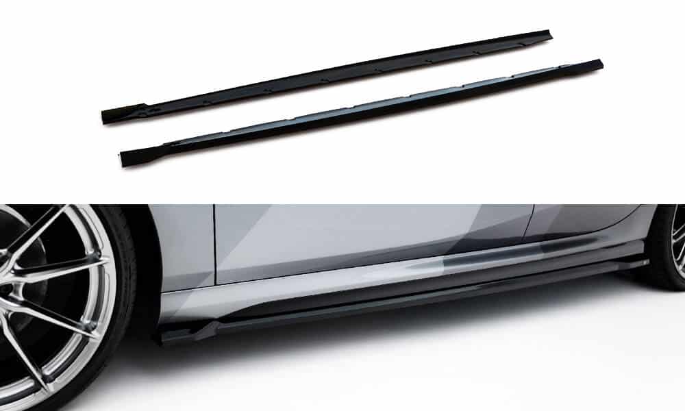 MAXTON DESIGN - Lišty pod bočné prahy V.3 BMW M135i/M-Paket F70 ,Čierny lesk