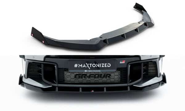 MAXTON DESIGN - Spojler pod predný nárazník +Splitre Toyota GR Yaris Mk4 Facelift, Čierny lesk
