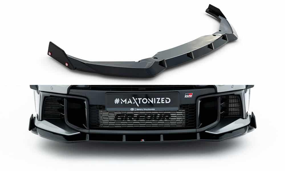 MAXTON DESIGN - Spojler pod predný nárazník +Splitre Toyota GR Yaris Mk4 Facelift, Čierny lesk