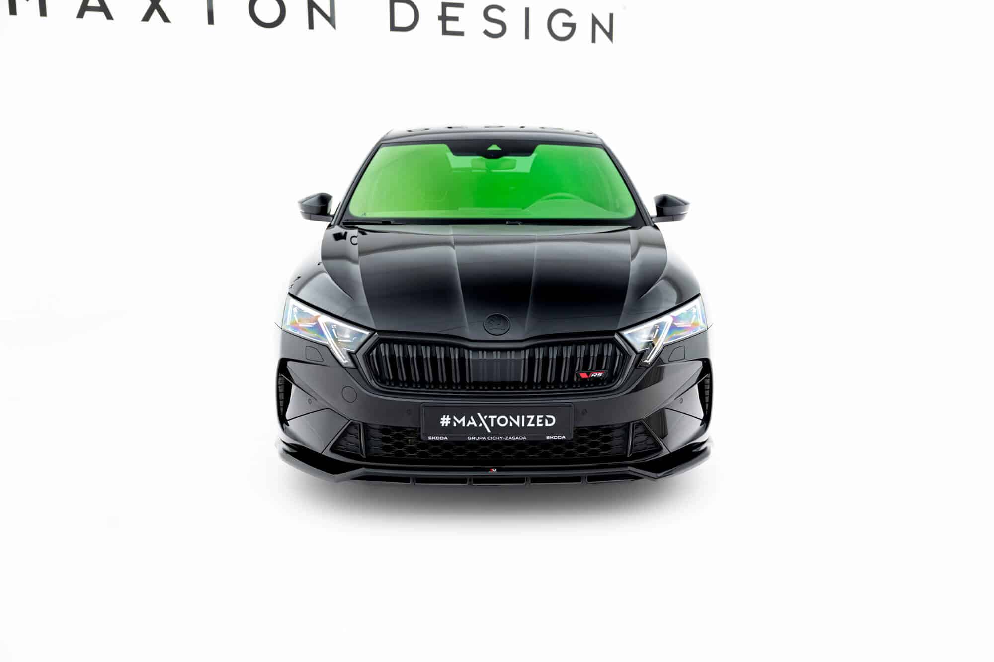 MAXTON DESIGN - Spojler pod predný nárazník V.1 Skoda Octavia RS Liftback / Combi Mk4 Facelift, Čierny lesk – Obrázok 2