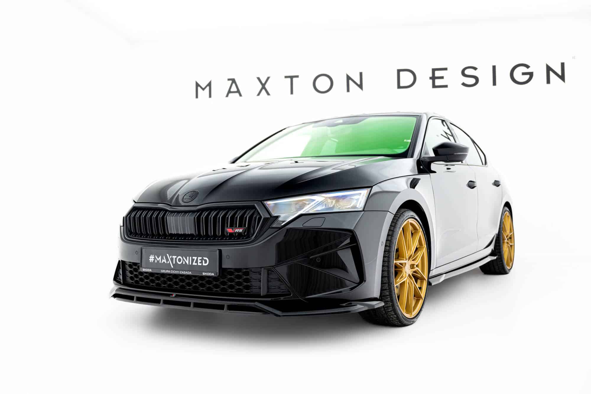 MAXTON DESIGN - Spojler pod predný nárazník V.1 Skoda Octavia RS Liftback / Combi Mk4 Facelift, Čierny lesk – Obrázok 7