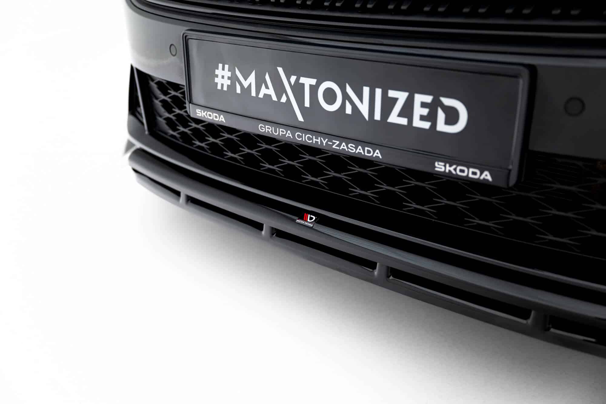 MAXTON DESIGN - Spojler pod predný nárazník V.1 Skoda Octavia RS Liftback / Combi Mk4 Facelift, Čierny lesk – Obrázok 5