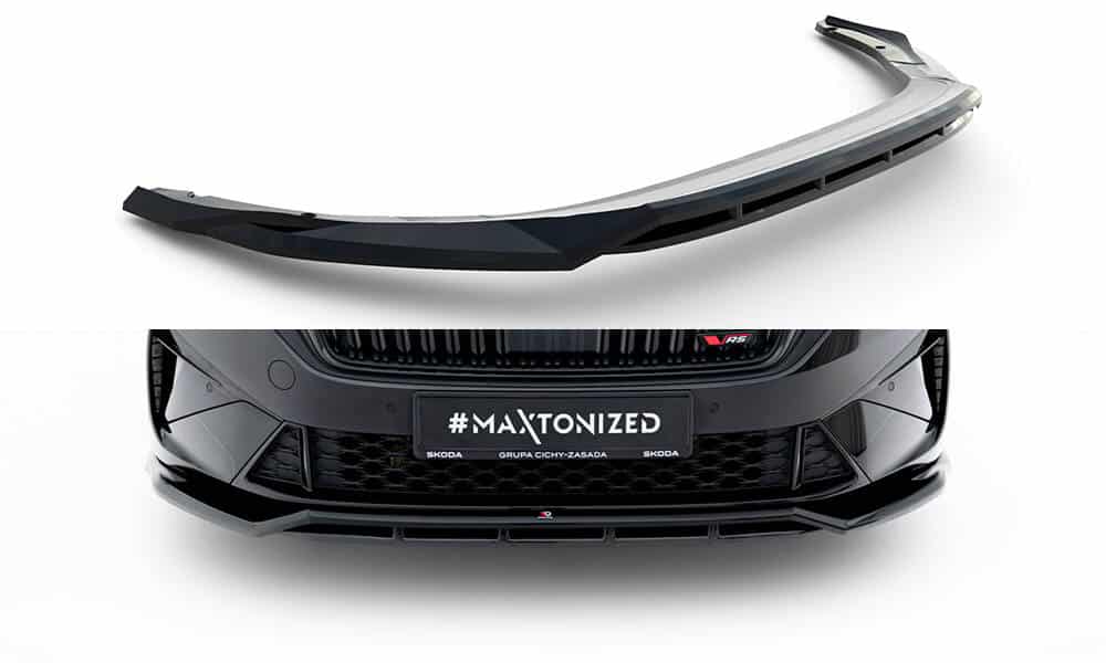 MAXTON DESIGN - Spojler pod predný nárazník V.1 Skoda Octavia RS Liftback / Combi Mk4 Facelift, Čierny lesk