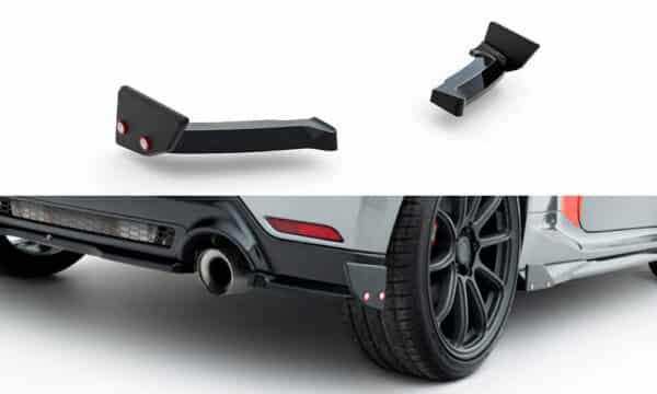MAXTON DESIGN - Bočné spojlere zadného nárazníka + Splitre Toyota GR Yaris Mk4 Facelift, Čierny lesk