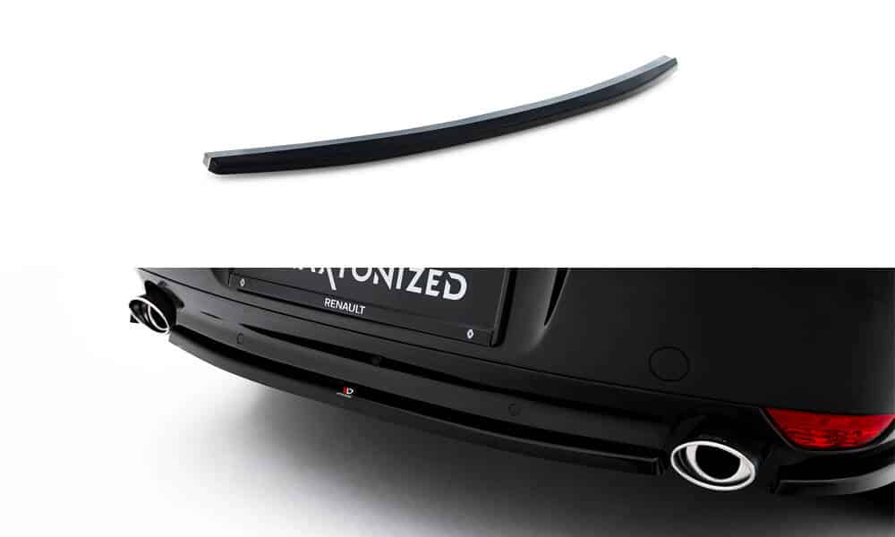 MAXTON DESIGN - Stredový spoiler pod zadný nárazník Renault Laguna Hatchback GT Mk3, Čierny lesk