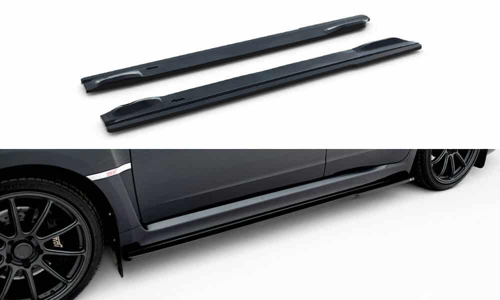 MAXTON DESIGN - Lišty pod bočné prahy V.1 Subaru Impreza WRX STI Mk3 Facelift, Čierny lesk
