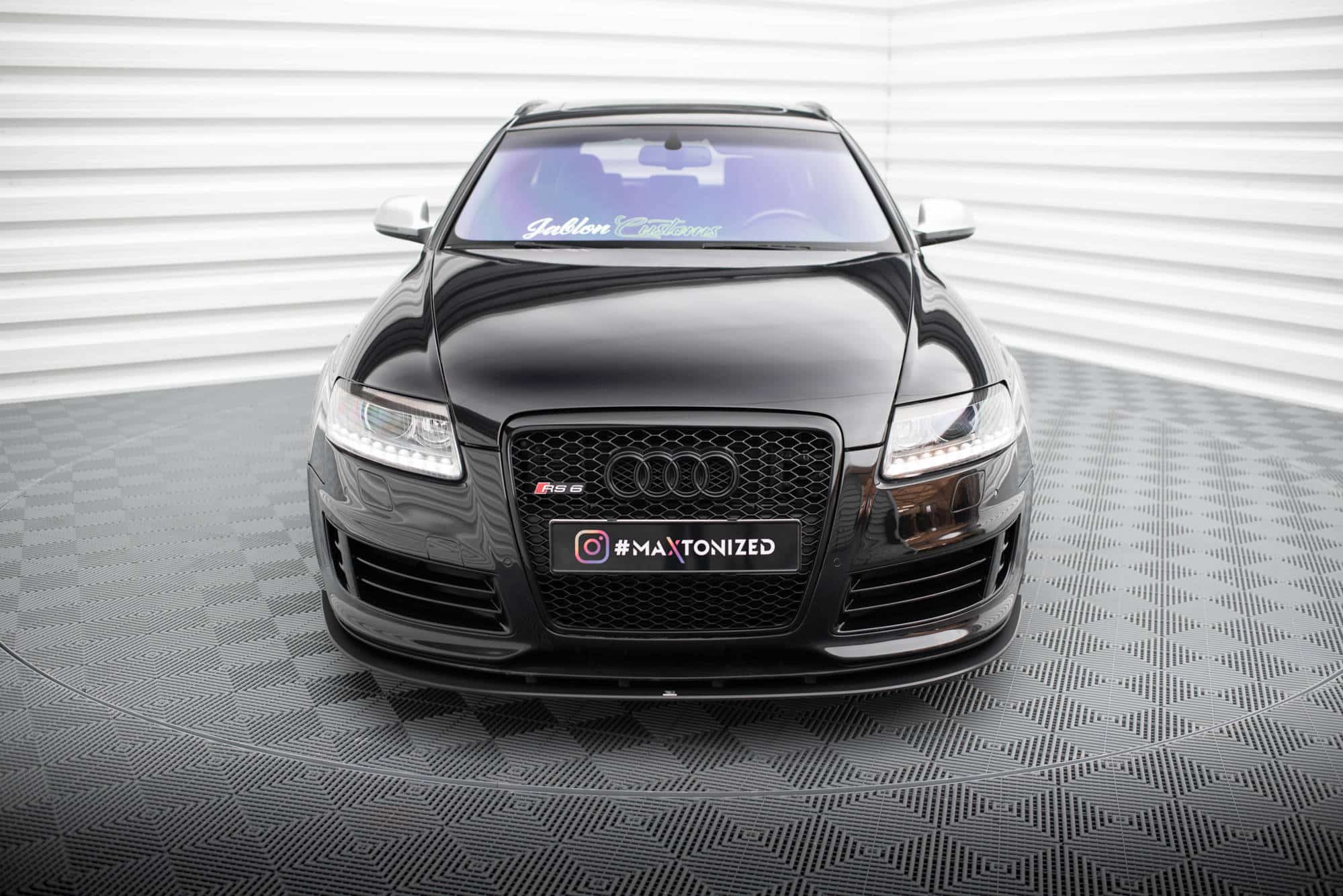 MAXTON DESIGN - Street Pro Spojler pod predný nárazník Audi RS6 Avant C6, Čierna Matná – Obrázok 2