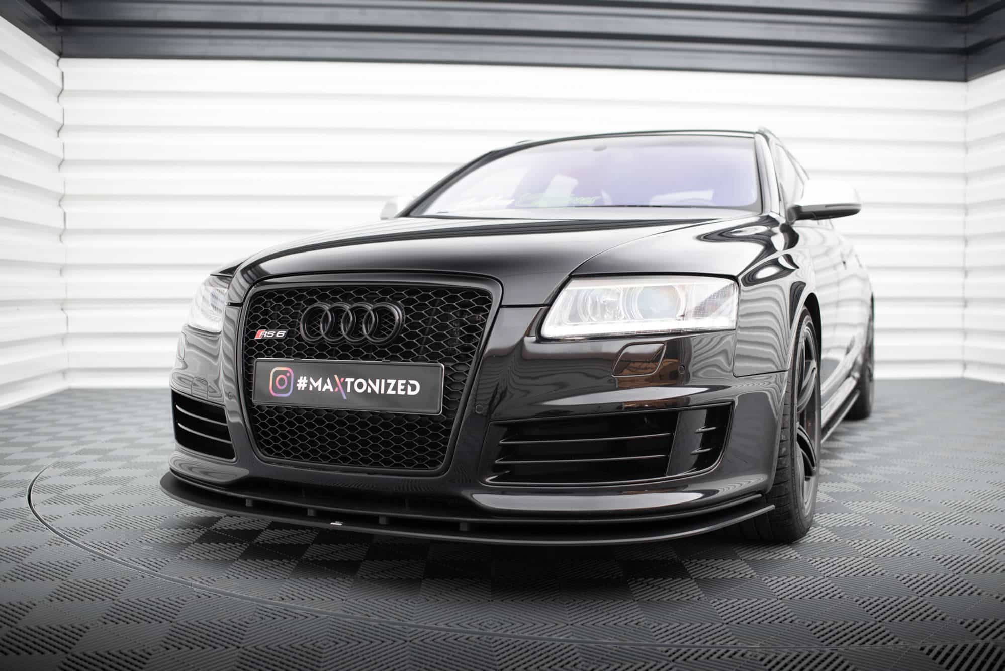 MAXTON DESIGN - Street Pro Spojler pod predný nárazník Audi RS6 Avant C6, Čierna Matná – Obrázok 6