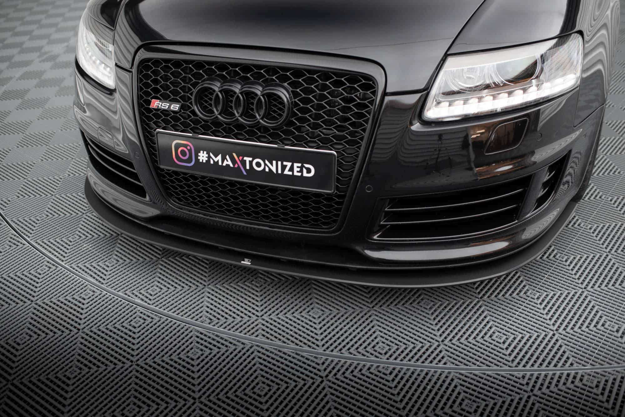 MAXTON DESIGN - Street Pro Spojler pod predný nárazník Audi RS6 Avant C6, Čierna Matná – Obrázok 5