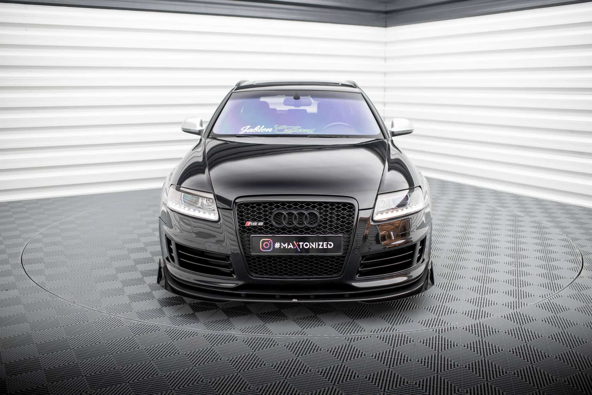 MAXTON DESIGN - Street Pro Spojler pod predný nárazník + Splitre Audi RS6 Avant C6, Čierna Matná – Obrázok 2