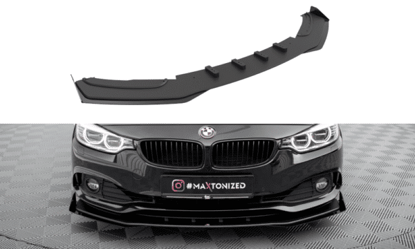 MAXTON DESIGN - Street Pro Spojler pod predný nárazník + Splitre vhodné pre BMW 4 Gran Coupe F36, Čierna Matná