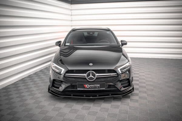 MAXTON DESIGN - Street Pro Spojler pod predný nárazník + splitre Mercedes A35 AMG / AMG-Line Aero Pack W177, Čierna Matná – Obrázok 2
