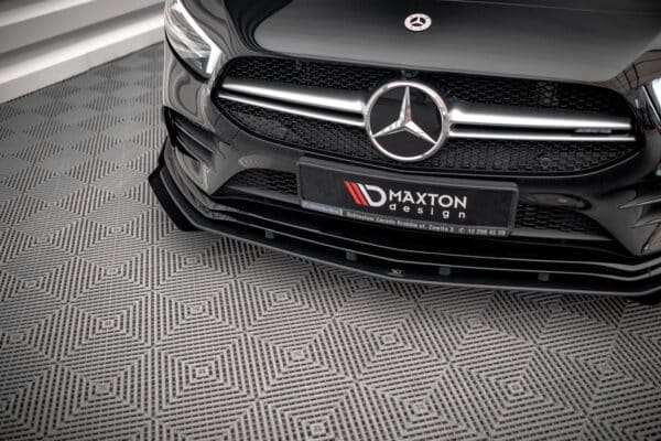 MAXTON DESIGN - Street Pro Spojler pod predný nárazník + splitre Mercedes A35 AMG / AMG-Line Aero Pack W177, Čierna Matná – Obrázok 6