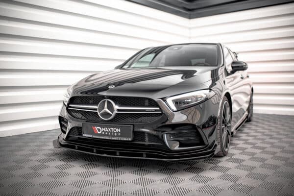 MAXTON DESIGN - Street Pro Spojler pod predný nárazník + splitre Mercedes A35 AMG / AMG-Line Aero Pack W177, Čierna Matná – Obrázok 5