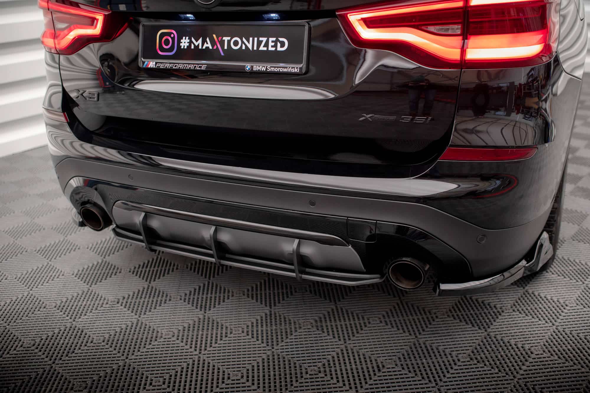 MAXTON DESIGN - Street Pro Difúzor zadného nárazníka BMW X3 G01, Čierna Matná – Obrázok 2