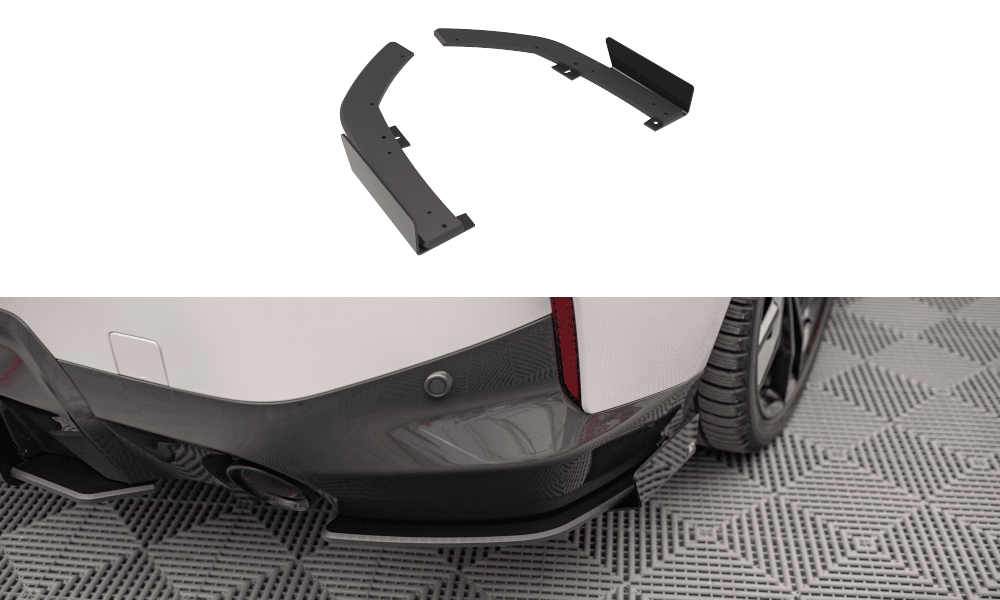 MAXTON DESIGN - Street Pro Bočné spojlere zadného nárazníka + Splitre vhodné pre BMW 2 Coupe M-Pack G42, Čierna Matná