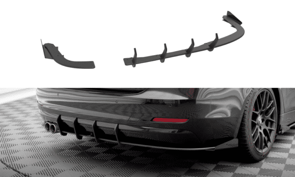 MAXTON DESIGN - Street Pro Spojler pod zadný nárazník + Splitre vhodné pre BMW 4 Gran Coupe F36, Čierna Matná